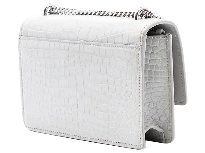 Cartera con cadena Monogram Sunset en cuero gris con estampado de cocodrilo de Saint Laurent - vista 2