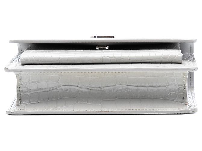 Cartera con cadena Monogram Sunset en cuero gris con estampado de cocodrilo de Saint Laurent - vista 3