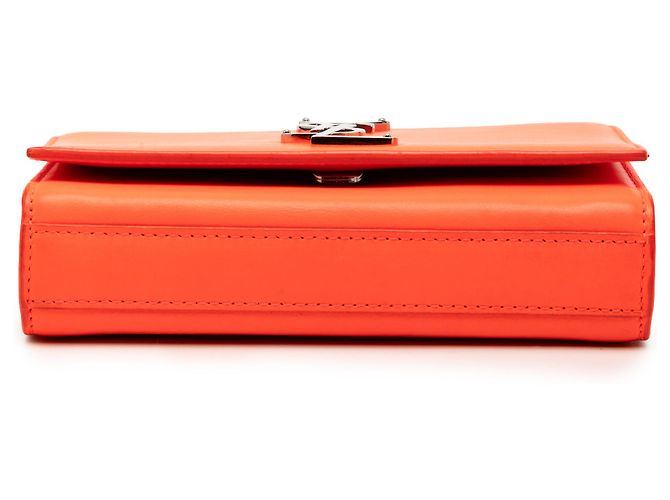 Sac à bandoulière Kate Monogram en cuir orange Saint Laurent - vue 3
