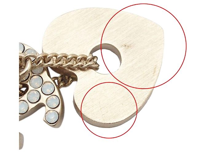 Collana pendente a forma di cuore e logo CC in strass placcato oro di Chanel D'oro - vista 6
