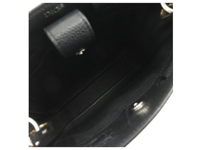 Borsa Saddle mini in pelle di vitello grana nera Dior Nero - vista 3