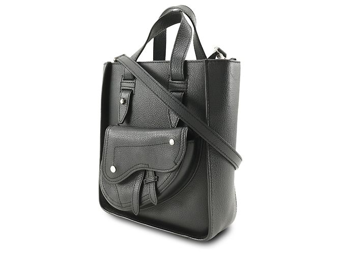 Borsa Saddle mini in pelle di vitello grana nera Dior Nero - vista 5