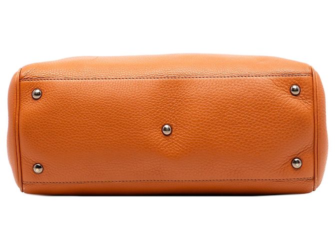 Bamboo Bolsa shopper média em couro de bezerro laranja com bambu Gucci - vista 3