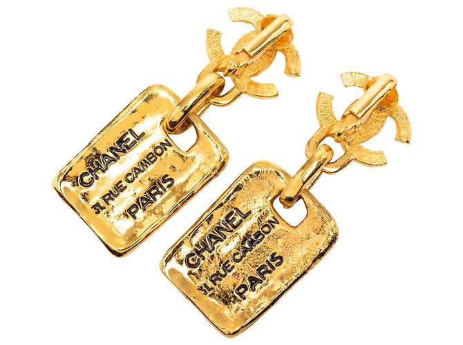 Orecchini a clip pendenti in oro placcato Chanel 31 Rue Cambon D'oro - vista 2