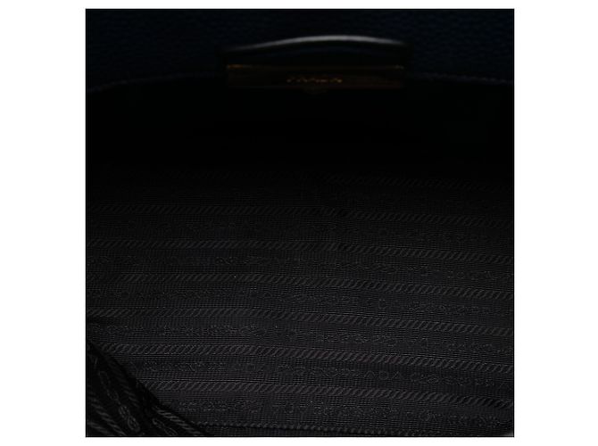 Borsa a tracolla Sound Lock in Vitello Daino Blu di Prada Blu scuro - vista 4