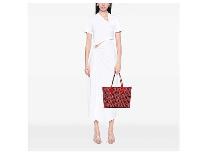 Bolso Tote La Greca de lona recubierta roja de Versace - vista 11