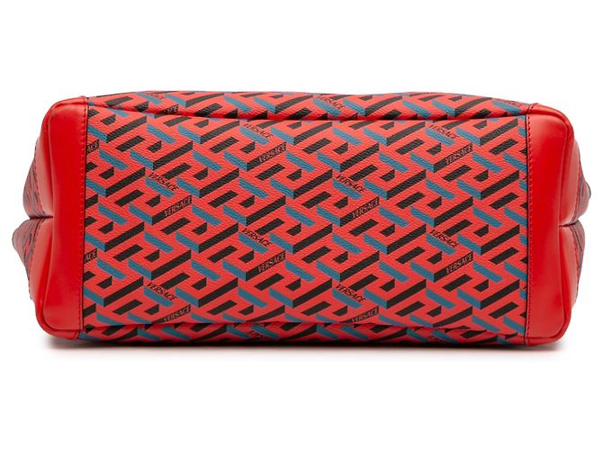 Bolso Tote La Greca de lona recubierta roja de Versace - vista 3