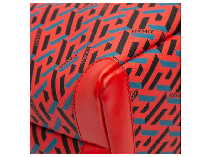 Bolso Tote La Greca de lona recubierta roja de Versace - vista 7