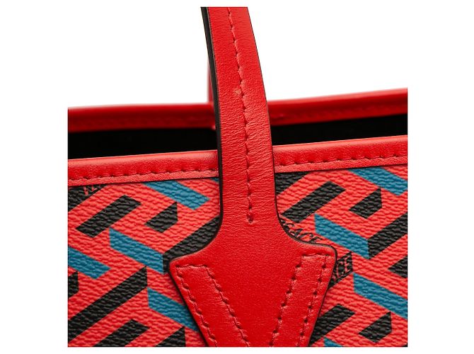 Bolso Tote La Greca de lona recubierta roja de Versace - vista 8