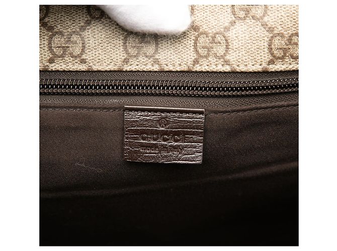 Borsa a tracolla Gucci GG Supreme Web marrone Beige - vista 5