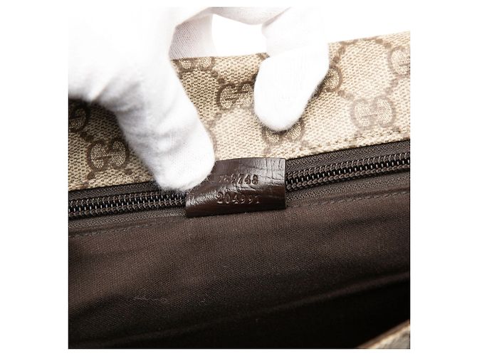 Borsa a tracolla Gucci GG Supreme Web marrone Beige - vista 6