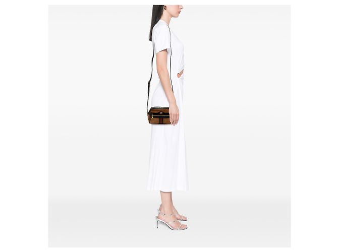 Gucci Mini Crossbody Ophidia in Suede Marrone - vista 7