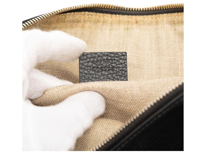 Bamboo Clutch de couro de bezerro preto Gucci com tassel de bambu - vista 6