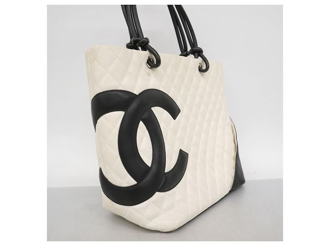Chanel Cambon Tote Tasche Schwarz Weiß - Ansicht 2