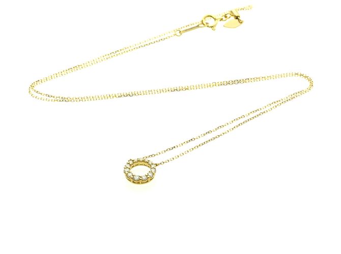 Autre Marque 4°C Circle Diamant-Halskette Golden - Ansicht 13