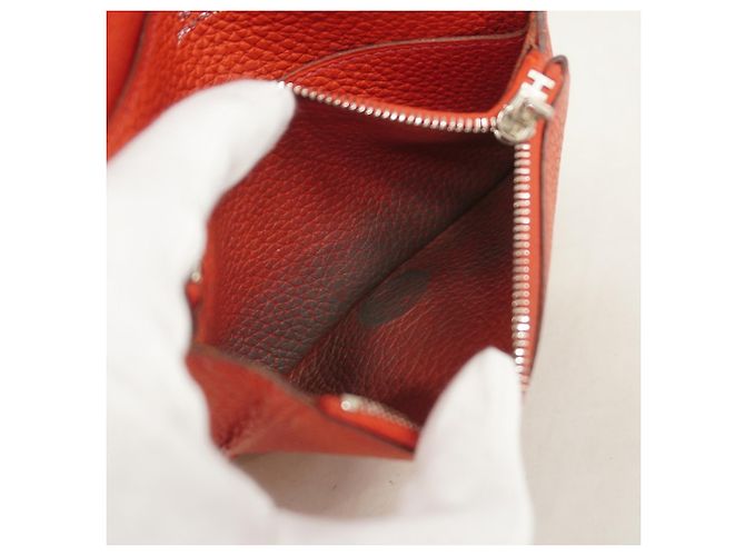Billetera Compacta Dogon de Hermès en Rouge Vif Roja - vista 8