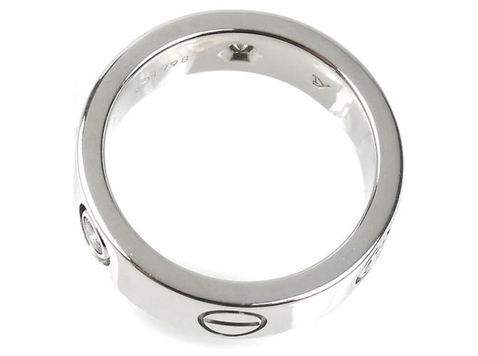 Cartier 18K Weißgold Love Halb-Diamant Bandring - Ansicht 4