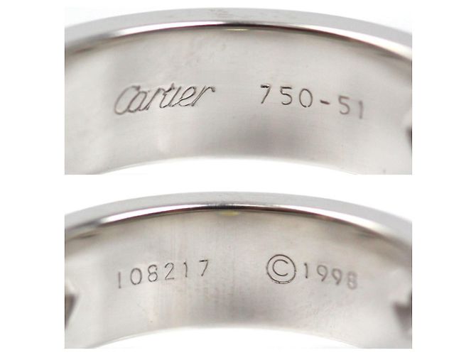 Cartier 18K Weißgold Love Halb-Diamant Bandring - Ansicht 5