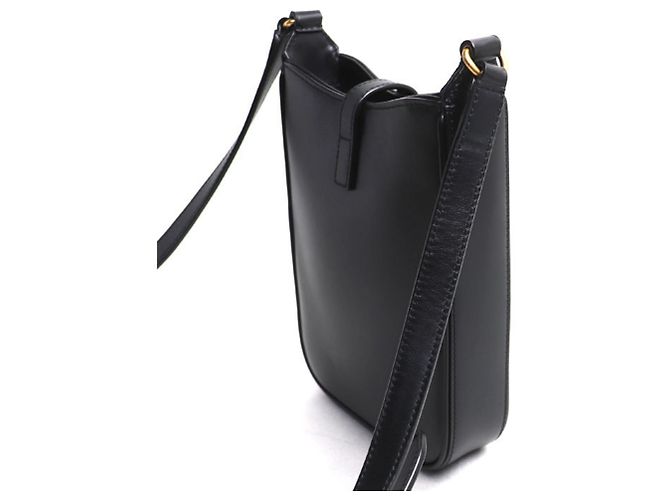 Mini borsa a spalla verticale Saint Laurent Nero - vista 2