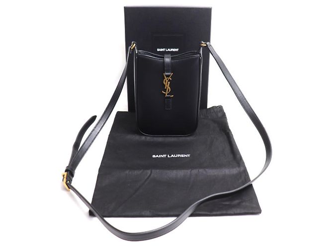 Mini borsa a spalla verticale Saint Laurent Nero - vista 7