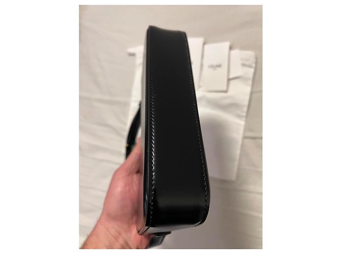 Borsa a mano Saint Laurent Triomphe Long in pelle nera Nero - vista 6