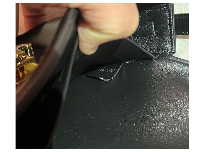 Borsa a mano Saint Laurent Triomphe Long in pelle nera Nero - vista 7