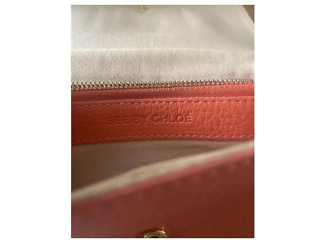Cartera See by Chloé Capucine de cuero texturizado coral - vista 3