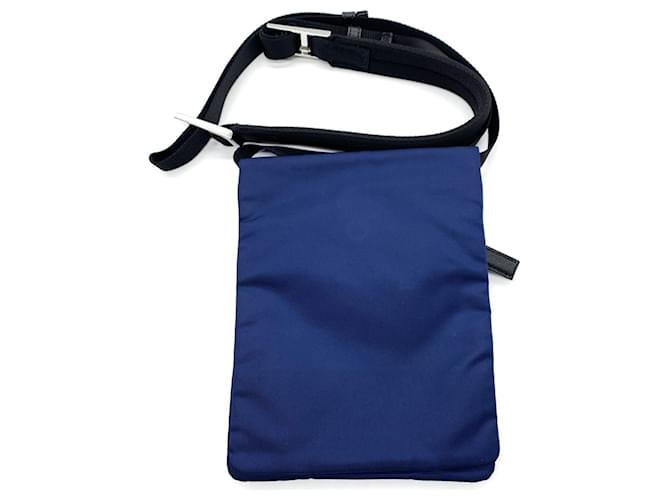 Borsa a Spalla Triangle in Nylon Prada Blu - vista 2