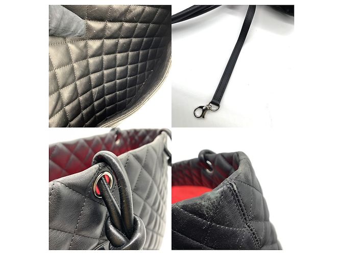 Große Tote Bag Chanel Cambon Line Coco Mark Schwarz Pink - Ansicht 5