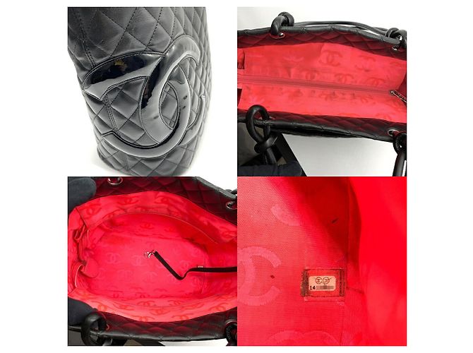 Große Tote Bag Chanel Cambon Line Coco Mark Schwarz Pink - Ansicht 6