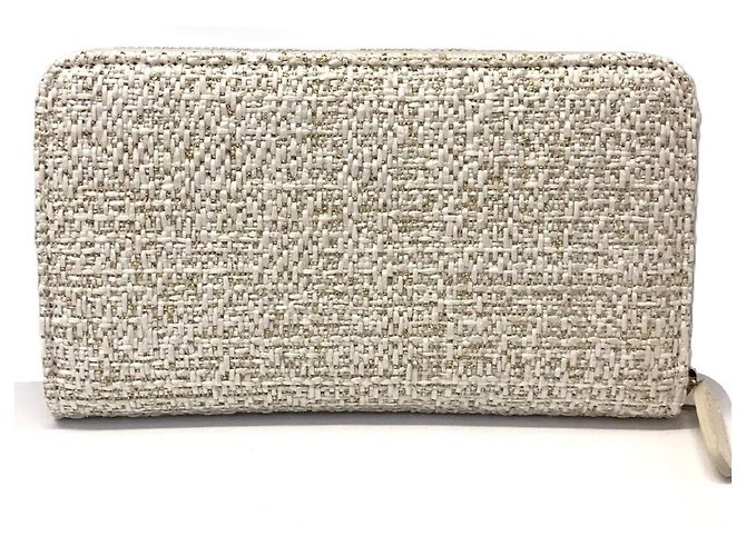 Cartera larga redonda Chanel Deauville Blanco - vista 2
