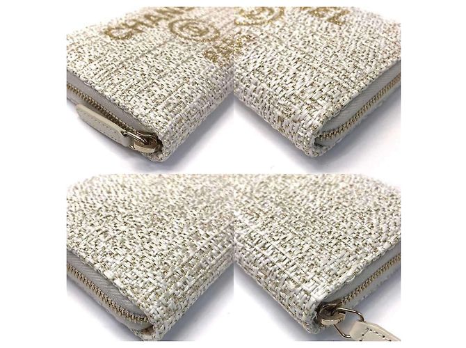 Cartera larga redonda Chanel Deauville Blanco - vista 3
