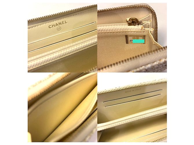 Cartera larga redonda Chanel Deauville Blanco - vista 6
