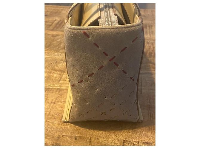 Borsa a mano Burberry in pelle beige - vista 5