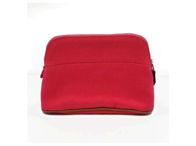 Hermès Pochette Bolide 20 in tela rosa - vista 2