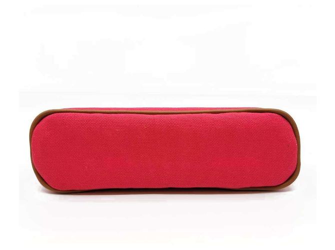 Hermès Pochette Bolide 20 in tela rosa - vista 4