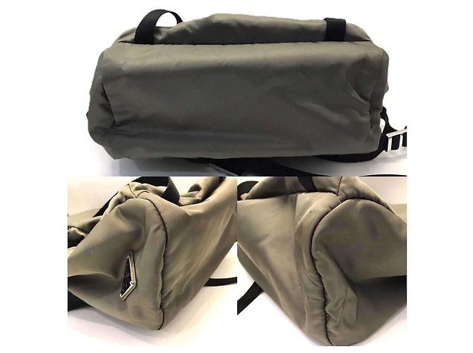 Sac à dos en nylon Prada en vert kaki - vue 3