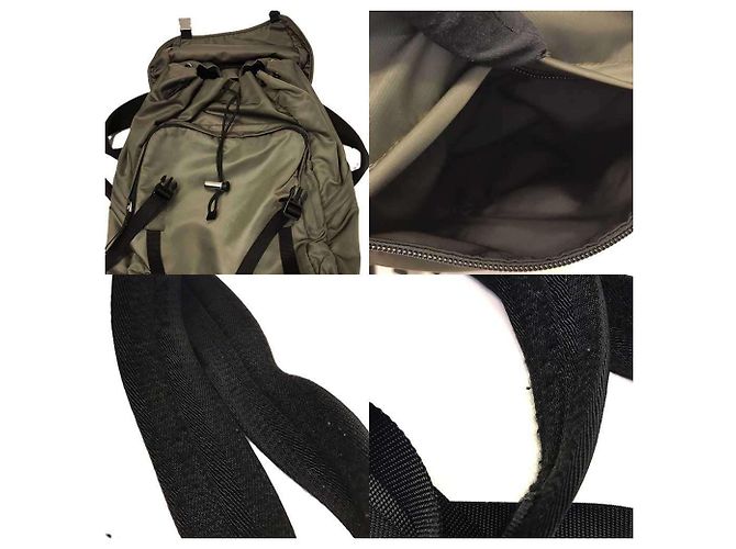 Sac à dos en nylon Prada en vert kaki - vue 5