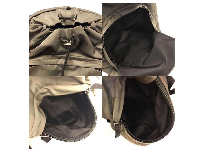 Sac à dos en nylon Prada en vert kaki - vue 7