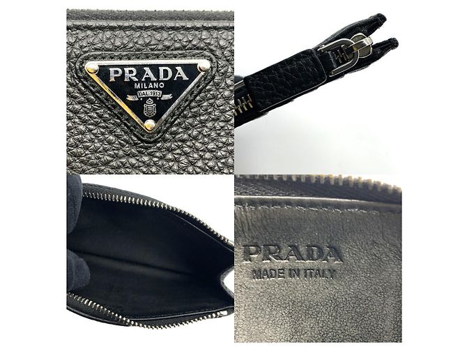 Monedero de cuero Vitello Daino negro de Prada - vista 4