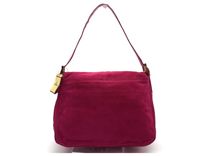 Borsa a mano Fendi Mamma Bucket in suede rosa e rosso - vista 2