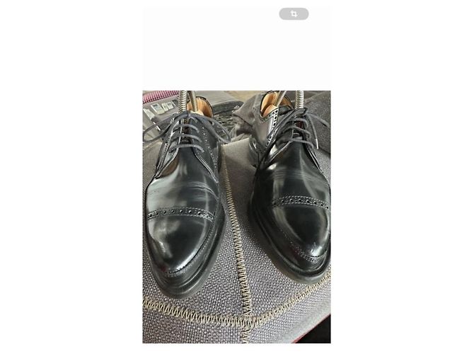Yohji Yamamoto Scarpe Oxford nere in pelle George Cox - vista 4