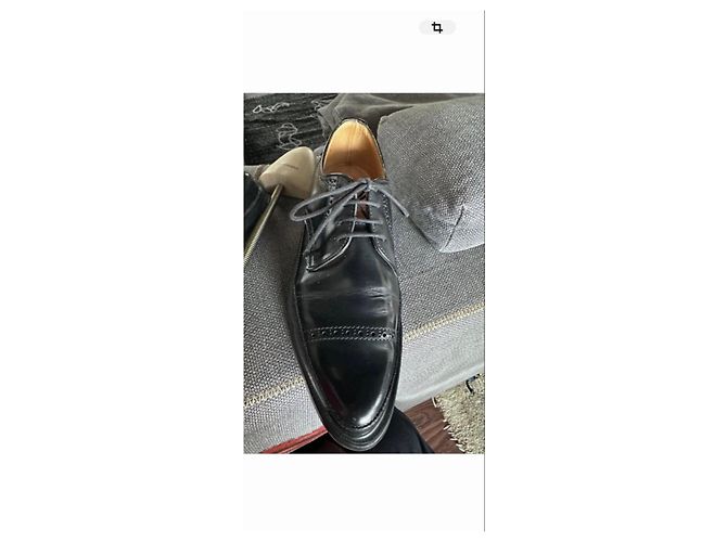 Yohji Yamamoto Scarpe Oxford nere in pelle George Cox - vista 7