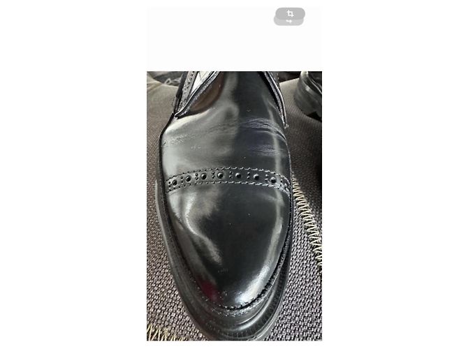 Yohji Yamamoto Scarpe Oxford nere in pelle George Cox - vista 8