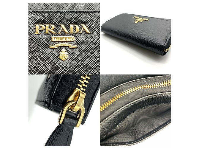 Monedero de cuero Saffiano Prada Negro - vista 4