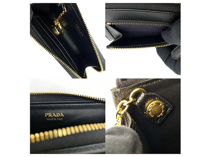 Monedero de cuero Saffiano Prada Negro - vista 5