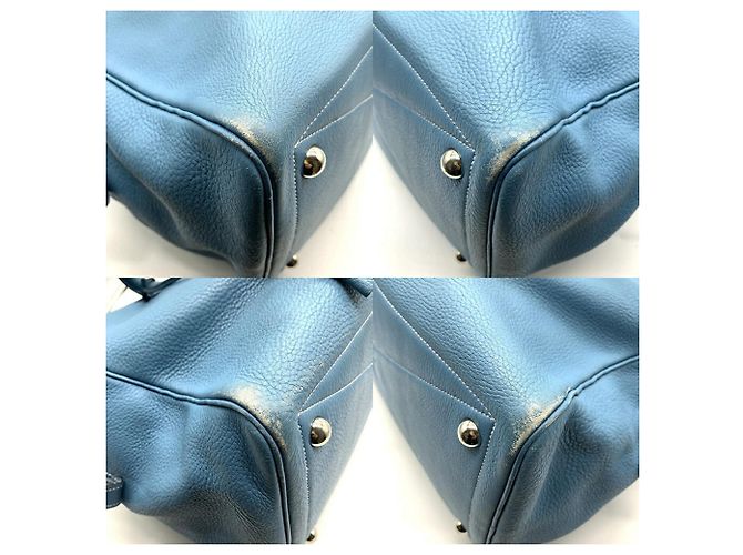 Borsa Boston Victoria di Hermès in Taurillon Clemence Blu Jean - vista 3