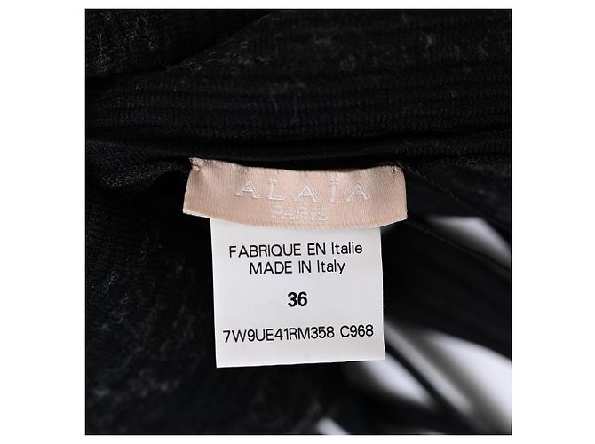 Suéter con flecos Alaïa en lana negra Negro - vista 4