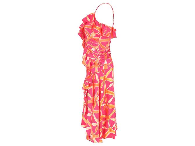Vestido impreso con volantes Zoya en seda roja de Ulla Johnson - vista 2