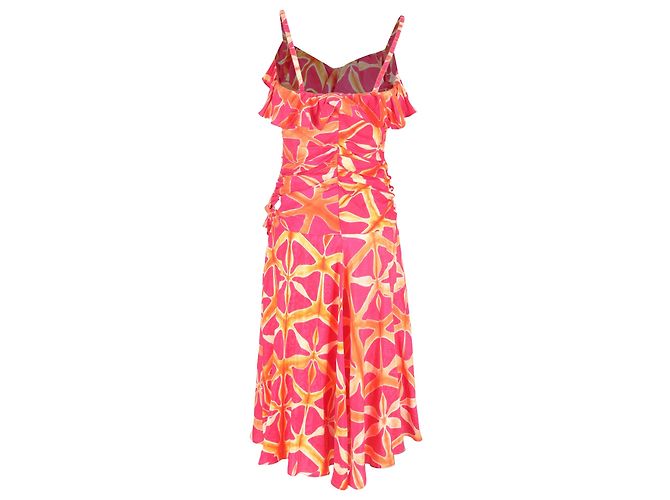 Vestido impreso con volantes Zoya en seda roja de Ulla Johnson - vista 3